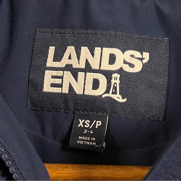 🪶 Lands' End Women's Quilted Stretch Down Coat Size XS Petite Blue - Picture 6 of 8